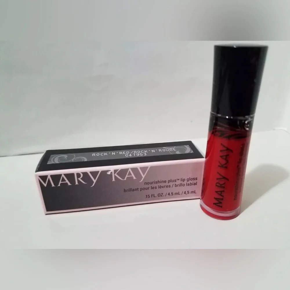 New in Box Mary Kay Nourishine Plus Lip Gloss Rock 'N' Red .15 Fl Oz 047953 NIB